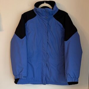 L.L. Bean women’s insulated primaloft Blue Black warm winter Jacket 1X EUC coat